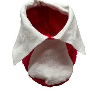Handmade Red & White Christmas stocking bootie decor 7x6x3" READ